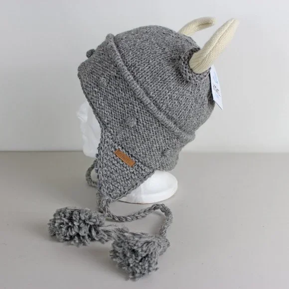 DeLux Knitwits Grey Viking Pilot Knit Hat - Picture 3 of 12